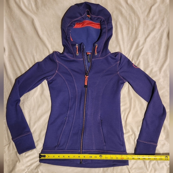 Kuhl Women's Deep Blue and Red Fleece-Lined Full-Zip Hoodie - Sz Small - Picture 2 of 7